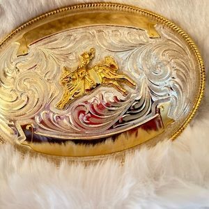 Bull Rider Buckle Silver